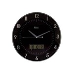 Relógio 6804 Parede 35cm Termômetro Calendário Preto Herweg