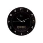 Ficha técnica e caractérísticas do produto Relógio de Parede Moderno Analógico e Digital Sofisticado Termômetro Herweg Cromado