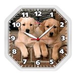 Ficha técnica e caractérísticas do produto Relógio de Parede Oitavado Branco Cachorro