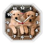 Ficha técnica e caractérísticas do produto Relógio De Parede Oitavado Branco Cachorro