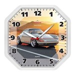 Ficha técnica e caractérísticas do produto Relógio de Parede Oitavado Branco Carro