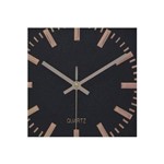 Ficha técnica e caractérísticas do produto Relógio de Parede Quadrado 30,5cm Dourado e Preto