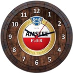 Ficha técnica e caractérísticas do produto Relógio de Parede Quadro Tampa de Barril Cerveja Bebida W002