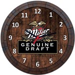 Relógio de Parede Quadro Tampa de Barril Cerveja Bebida W022