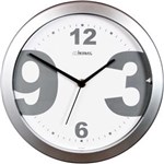 Ficha técnica e caractérísticas do produto Relógio de Parede Quartz Prata 26x26x4 6109 - Prata