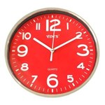 Ficha técnica e caractérísticas do produto Relógio de Parede Redondo 20 Cm - Vermelho