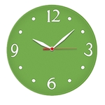Ficha técnica e caractérísticas do produto Relógio de Parede Verde Silencioso Redondo Quartz 30cm