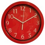 Ficha técnica e caractérísticas do produto Relógio de Parede 24,5 Cm Alumínio Vermelho Herweg 6718-44