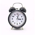Ficha técnica e caractérísticas do produto Relógio Despertador Analógico com Som Alto 2 Sinos Colorido Huari Preto