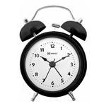 Ficha técnica e caractérísticas do produto Relógio Despertador Analógico Decorativo Quartz Mecanismo Step Herweg Preto