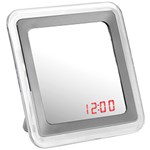 Ficha técnica e caractérísticas do produto Relógio Despertador Espelhado Quadrado Prata - Urban