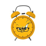 Ficha técnica e caractérísticas do produto Relógio Despertador Looney Tunes Tweety Big Face Amarelo em Metal - Urban - 17x11,8 Cm