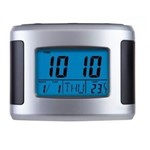 Ficha técnica e caractérísticas do produto Relógio Despertador Termômetro Digital Duas Escalas Moderno Alarme Sonoro Luz no Visor Herweg - Prata