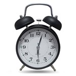 Ficha técnica e caractérísticas do produto Relógio Despertador Vintage Analógico com 2 Sinos - Preto