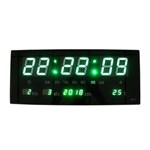 Ficha técnica e caractérísticas do produto Relógio Digital de Parede Alarme Led Verde Termo Data