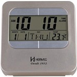 Ficha técnica e caractérísticas do produto Relógio Digital Despetador Moderno Alarme Musical Termômetro Duas Escalas Herweg Dourado