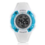 Ficha técnica e caractérísticas do produto Relógio Digital Feminino Atrio Iridium Esportivo Branco e Azul à Prova D’Água ES098