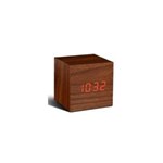 Ficha técnica e caractérísticas do produto Relógio Digital Led Retrô Cubo Tipo Madeira com Alarme Mesa