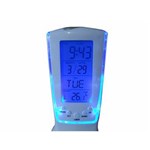 Ficha técnica e caractérísticas do produto Relógio Digital Marcação de Data Despertador Termômetro com Luz Noturna - Branco