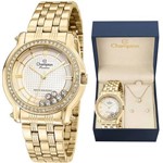 Ficha técnica e caractérísticas do produto Relógio Dourado Feminino Champion Cn29785W + Kit Bijuteria