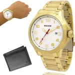 Ficha técnica e caractérísticas do produto Relógio Dourado Magnum Masculino Ouro 2 anos de garantia MA34405H