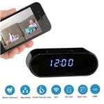 Ficha técnica e caractérísticas do produto Relógio Espião com Câmera Hd Wifi Despertador 1080p Alarme Sd Card