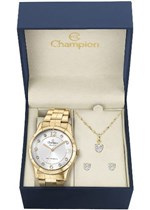 Ficha técnica e caractérísticas do produto Relógio Feminino Champion Dourado Cn29909w + Kit Brinde
