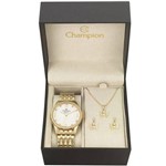 Ficha técnica e caractérísticas do produto Relógio Feminino Dourado Champion Cn26082W + Kit Bijuteria