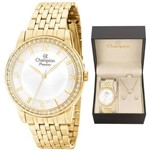 Ficha técnica e caractérísticas do produto Relógio Feminino Dourado Champion Cn27947W + Kit Bijuteria