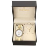 Ficha técnica e caractérísticas do produto Relógio Feminino Dourado Champion Cn28599W + Kit Bijuteria