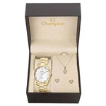 Ficha técnica e caractérísticas do produto Relógio Feminino Dourado Champion Cn29061W + Kit Bijuteria