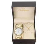 Ficha técnica e caractérísticas do produto Relógio Feminino Dourado Champion Cn29187w + Kit Bijuteria