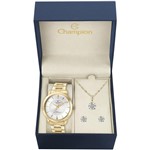 Ficha técnica e caractérísticas do produto Relógio Feminino Dourado Champion Cn29258C + Kit Bijuteria