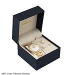 Ficha técnica e caractérísticas do produto Relógio Feminino Dourado Champion Cn29365B + Kit Bijuteria