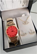 Ficha técnica e caractérísticas do produto Relógio Feminino Dourado Champion Cn29884R + Kit Bijuteria