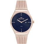 Ficha técnica e caractérísticas do produto Relógio Feminino Fashion Gl15aq/4a Rose Gold Azul - Technos