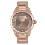 Ficha técnica e caractérísticas do produto Relógio Feminino Rosé com Pedras Mostrador Cinza Technos