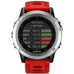 Ficha técnica e caractérísticas do produto Relógio Fênix 3 com GPS Garmin 133806 Prata com Pulseira Vermelha