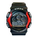 Ficha técnica e caractérísticas do produto Relógio Kikos RK01 a Prova Dágua e Iluminação de LED - Preto com Vermelho