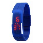 Ficha técnica e caractérísticas do produto Relógio Led Digital Sport Bracelete Pulseira Silicone - Azul