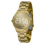 Ficha técnica e caractérísticas do produto Relógio Lince Digital Led Feminino Mdg4617L Bxkx Dourado