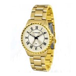 Relógio Lince Feminino Dourado Algarismos Romanos LRG 4561L