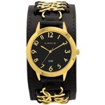 Relogio Lince Feminino Lrc4206l P2px Dourado Couro Preto