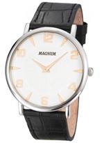 Ficha técnica e caractérísticas do produto Relógio Magnum Ma21893n Pulseira Couro Preto Super Fino - Magnum