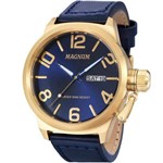 Ficha técnica e caractérísticas do produto Relógio Magnum Masculino Ma33399a Dourado Azul Couro