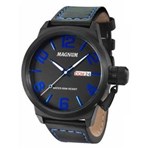 Ficha técnica e caractérísticas do produto Relógio Magnum Masculino Ma33399d Azul Preto Couro