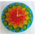 Ficha técnica e caractérísticas do produto Relógio Mandala Vibrante em Vidro de 25cm