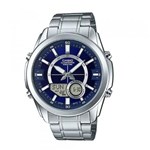 Ficha técnica e caractérísticas do produto Relógio Masculino Casio World Time Amw-810d-2avdf - Prata/Azul