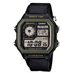 Ficha técnica e caractérísticas do produto Relógio Masculino Digital Casio AE1200WHB1BVDF - Preto - Casio