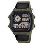 Ficha técnica e caractérísticas do produto Relógio Masculino Digital Casio AE1200WHB3BVDF Verde